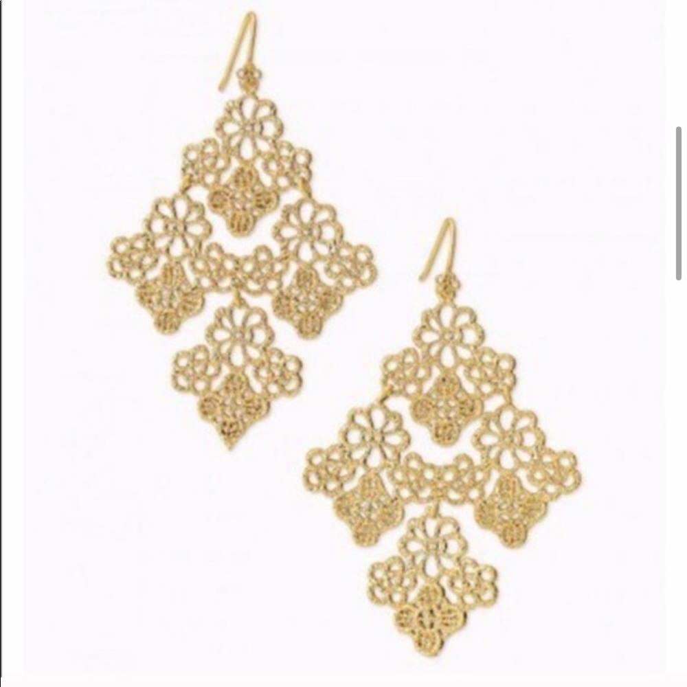 :: Stella & Dot [GOLD] Chantilly Lace Earrings - Picture 12 of 14